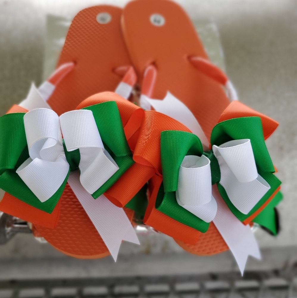 Custom designed flip flops.